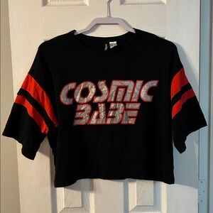 DIVIDED H&M BOXY CROP Cosmic Babe Sz M